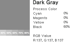 다크그레이 RGB Value R:137 G:137 B:137